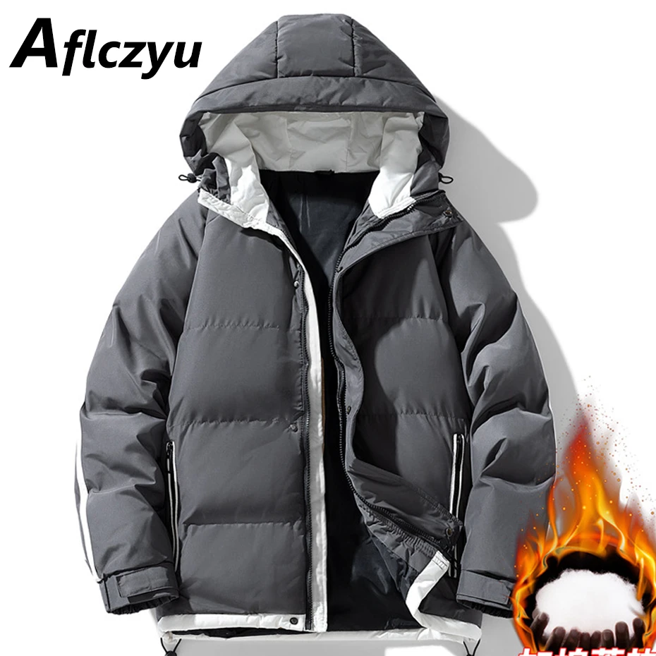 Padded Jacket Coat Men Winter Parkas Fashion Padded Coats Waterproof Parkas Male Cargo Jackets Black