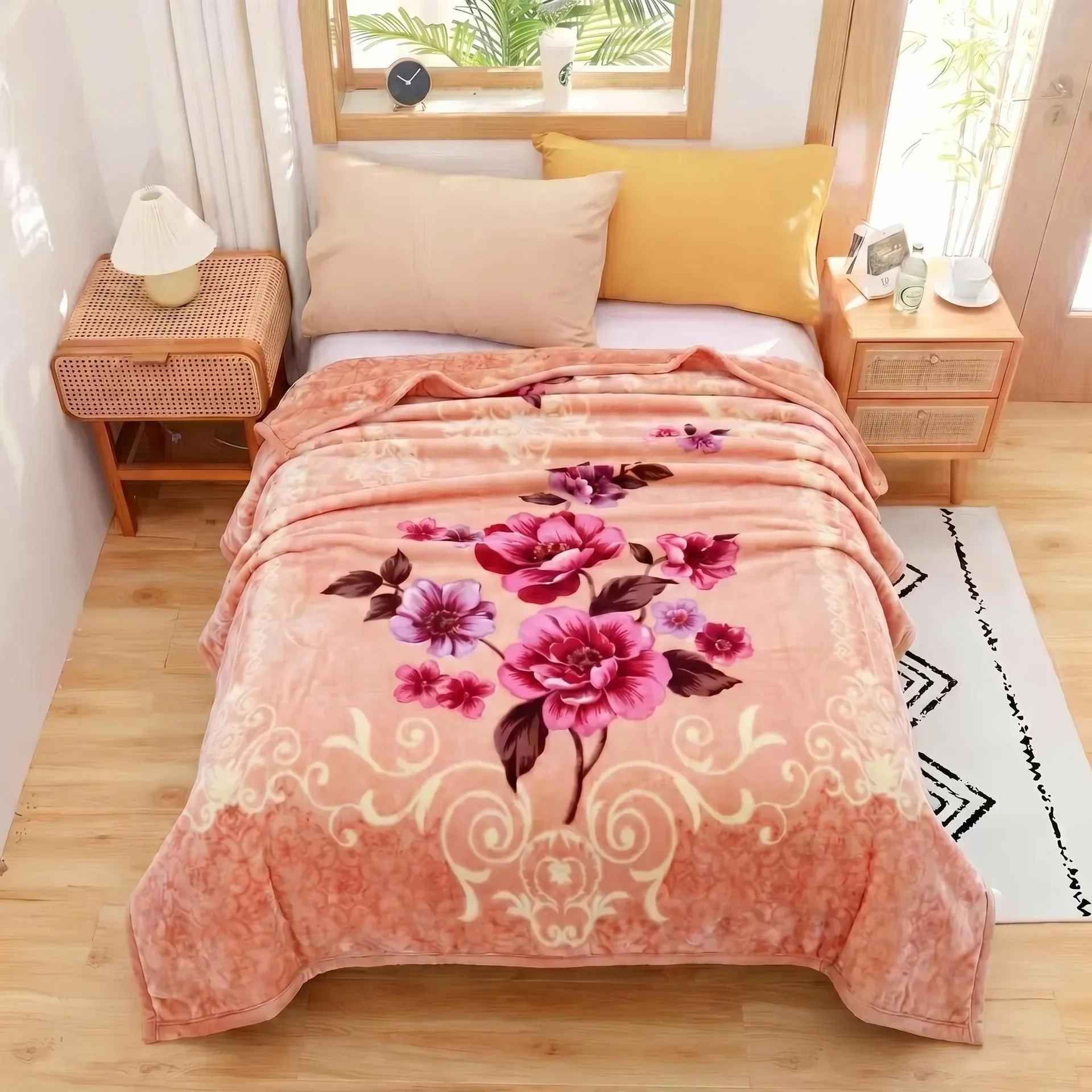 Thickened Double Sided Raschel Blanket Multi-use Sofa Bed Cover Air Conditioning Mat Wedding Bedroom Student Dorm Gift Blankets