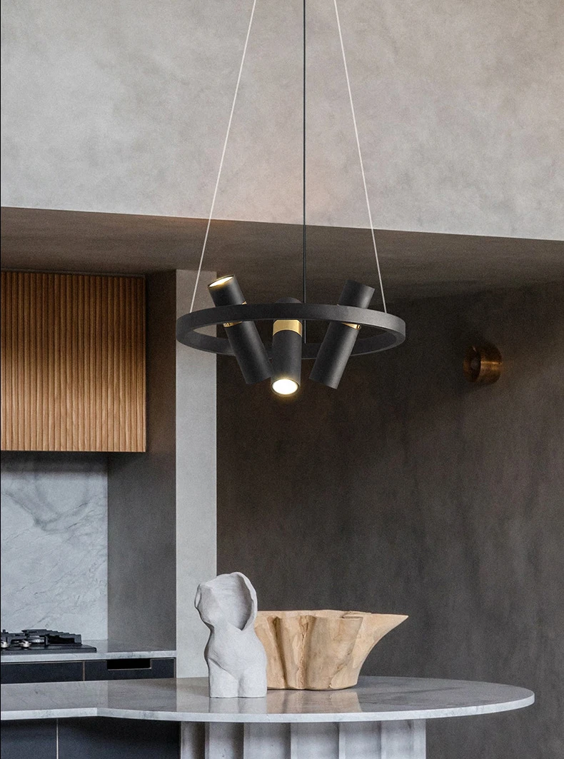 Art Chandelier Black Metal GU10 Bulb Pendant