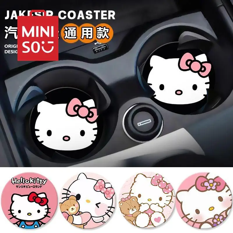 

Sanrio Hello Kitty Car Interior Decoration Cartoon Anime Car Cup Pad Mats Slip Mats Storage Mats Car Accessories Decoration Gift