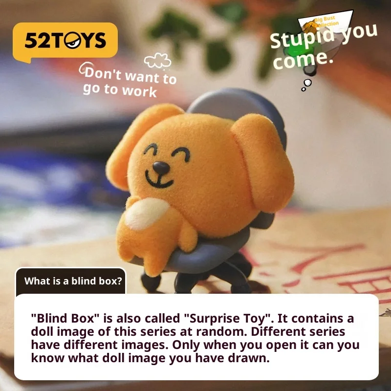 

52TOYS Big Dog House Bombing Your Way Blind Box Flocked Dog Collectible Figurines Desktop Ornament Birthday Gift For Fans