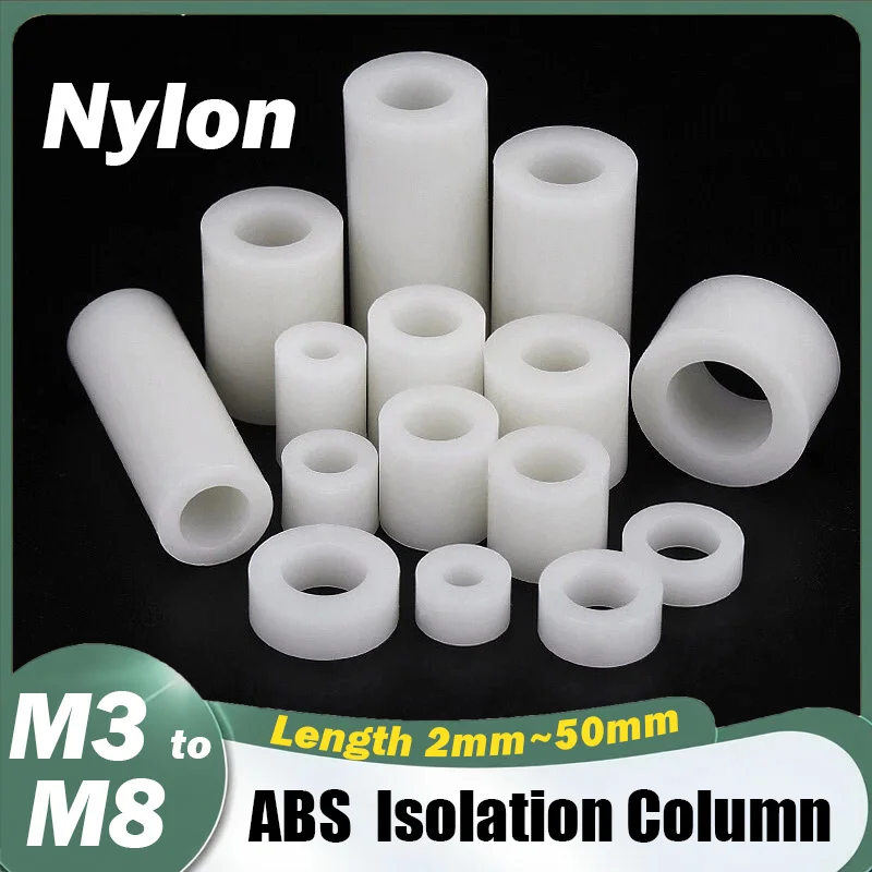 ABS Insulation Isolation Column Plastic Cushion Through Column Nylon Sleeve Round Hole High Column Washer Pillar Spacer