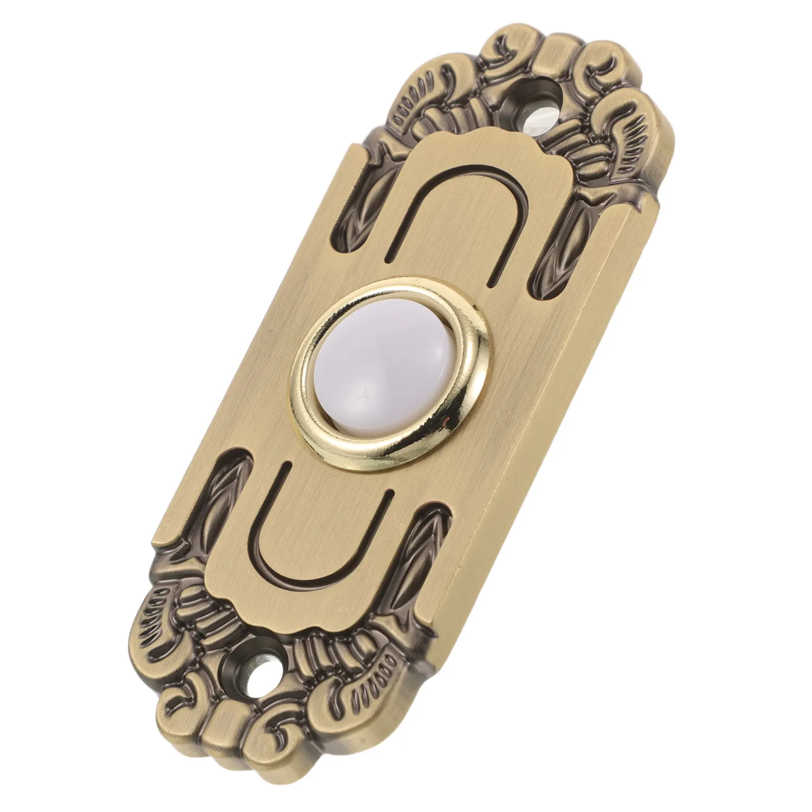 Lighted Doorbell Button Wired Retro Gold Finish Replacement Metal Doorbell Push Button Front Door Entry Garage Door Opener