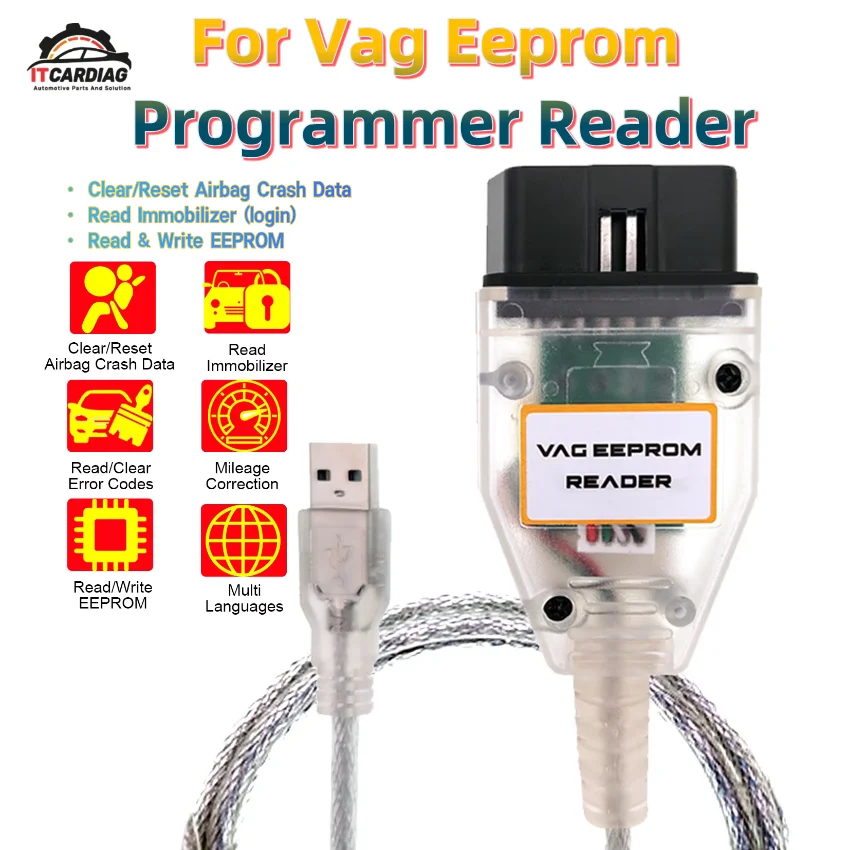 

Для Vag Eeprom программатор, считыватель кабеля, поддержка Clear Reset, подушка безопасности, удаление данных, запись, иммобилайзер Eeprom, коррекция пробега