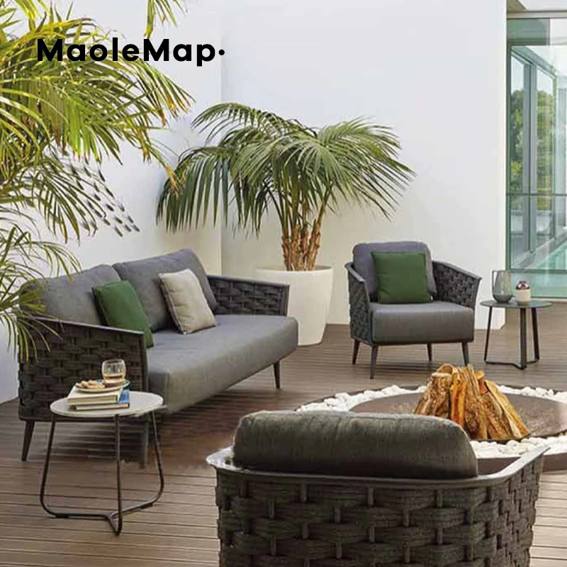 Outside Furniture Gardeners Chair Terrace Balcony Braid Ratan Set Restaurant  Tables and Chairs Pool Garten Sofas Rattan Chairs