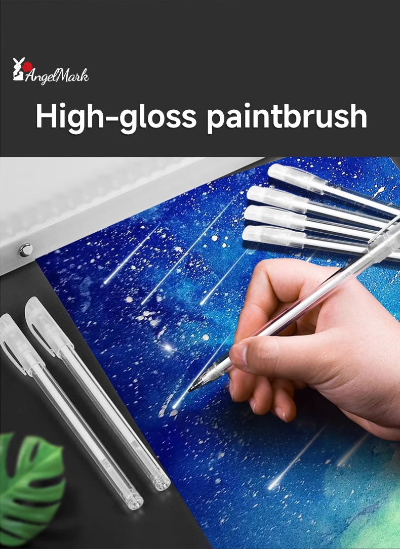 Weiß Gold Silber Klassischer Highlight-Stift, glänzende Nachfüllung, Malmarker, Zeichenstift, Schulbedarf, Stift + Nachfüllset, Gelstift – Detail 13