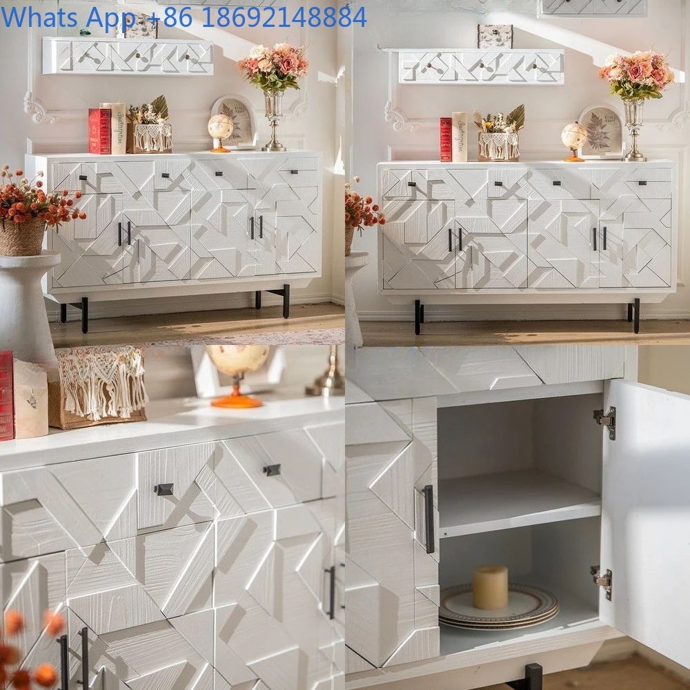 

French Style Elegant Entryway Cabinet for Hallway Decorative Storage with Creative Design