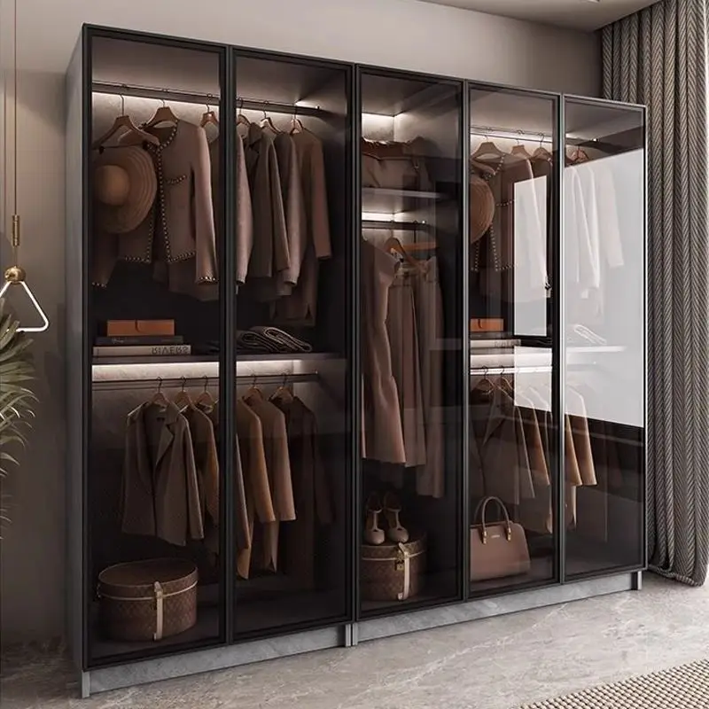 

Nordic Wooden Wardrobe Bedroom Storage Cabinets Dressing Wardrobe Organization Shelfs Chlafzimmer Schrank hotel Furniture