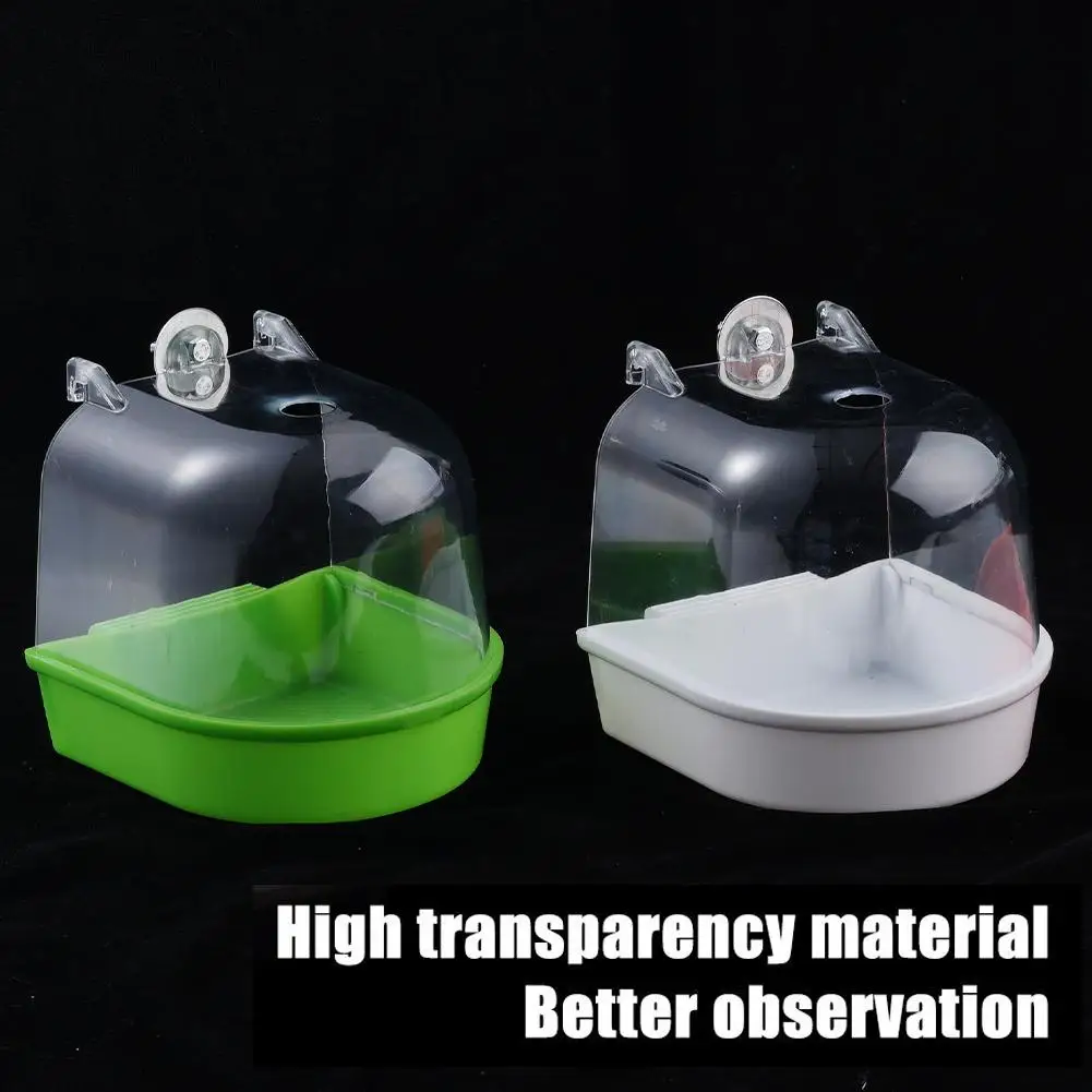 Hanging Bird Bath Cube Parrots Bathtub Bath Shower Box Cage Accessory for Little Bird Canary Budgerigar Cockatiel Bird Supplies
