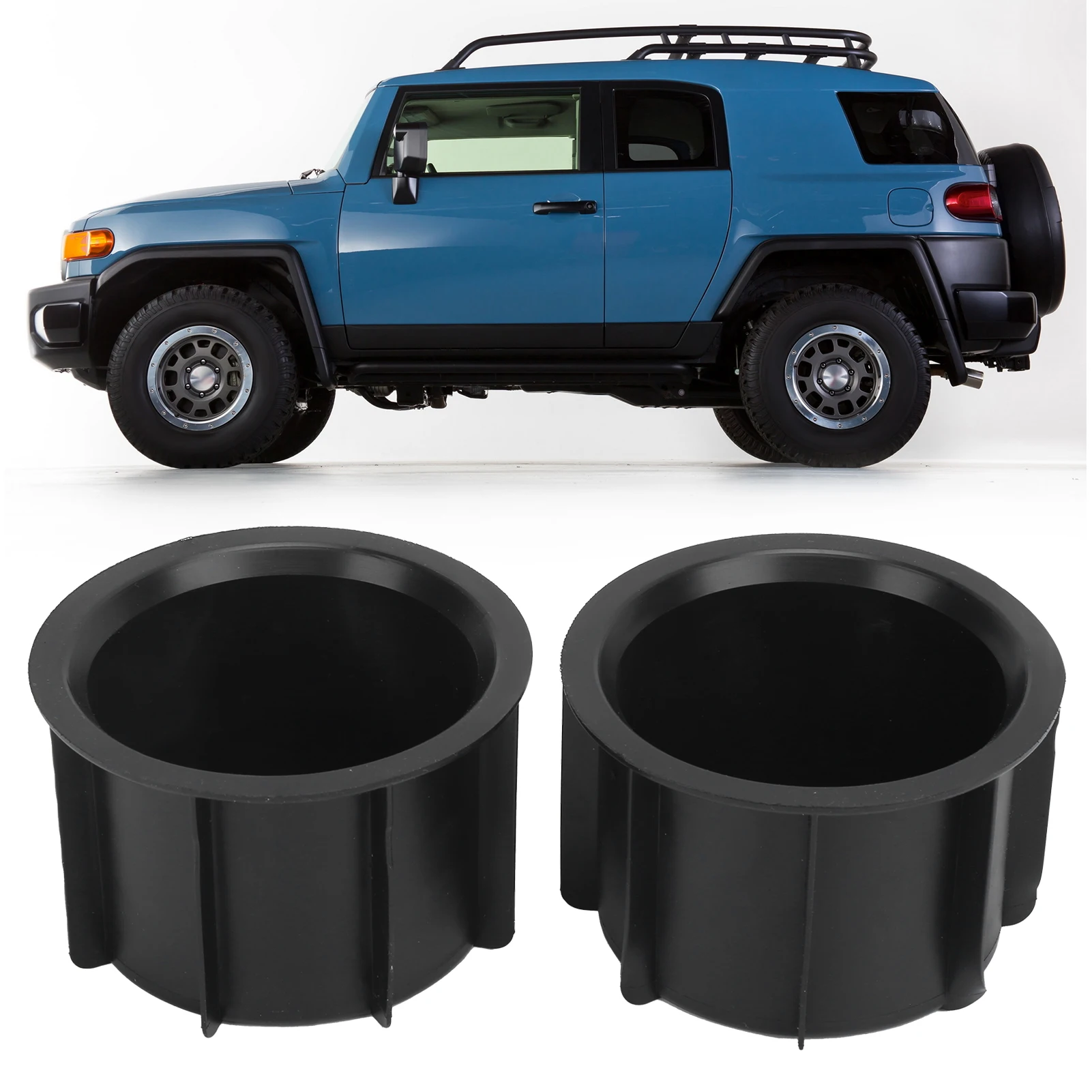 Paire de porte-gobelet de console centrale pour FJ Cruiser, remplacement en caoutchouc noir, 55616-35010, 2007-2014