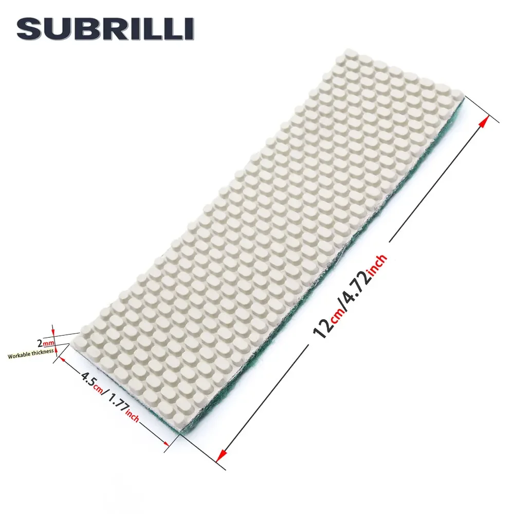 SUBRILLI Hand 다이아몬드 패드 유연한 연마 콘크리트 유리 대리석 돌 세라믹 타일 고무 후원 패드 120X45mm 1 조각