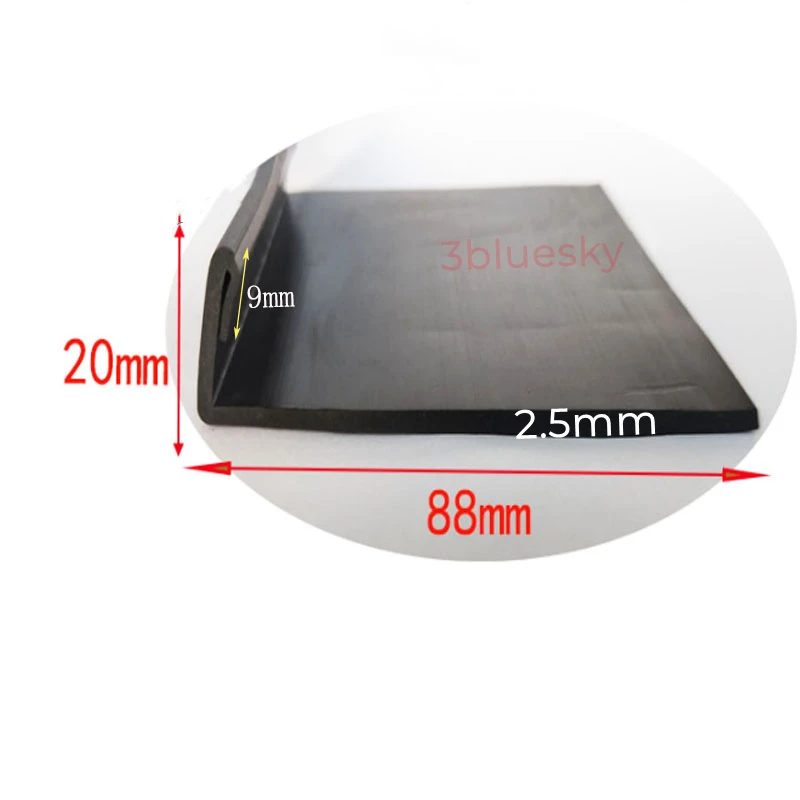 

Custom Rubber L Strip Angle Corner Protecor Edge Encloser Shield Collision Avoidance Gasket 20x88mm Black