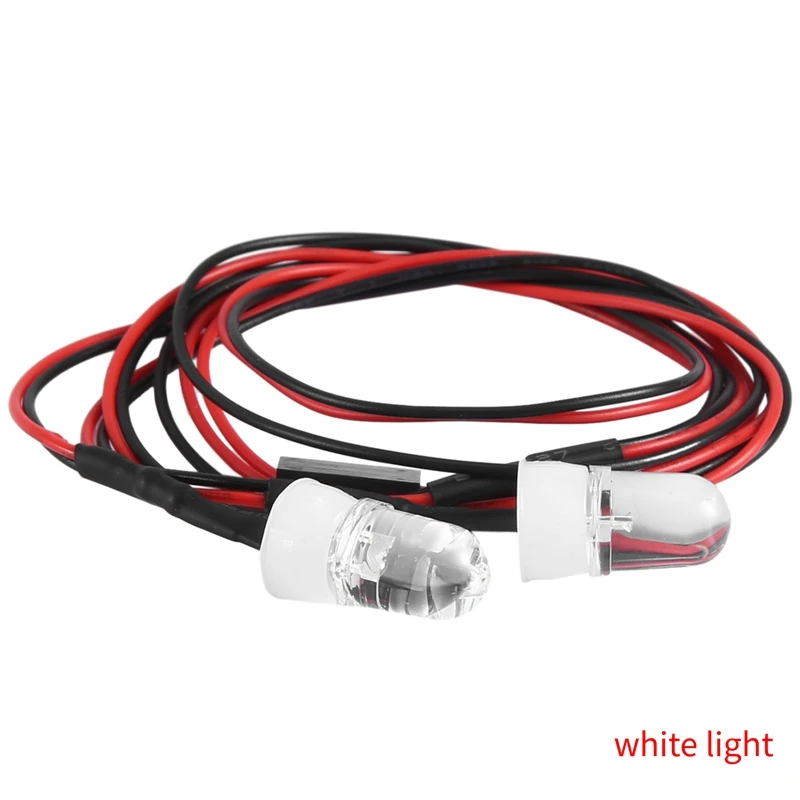 RC Car Lights 3-9V Light Set Headlight Head Light Lamps For 1/5 1/8 1/10 1/12 1/14 RC Model Car Truck LED, 2 White 8Mm Parts