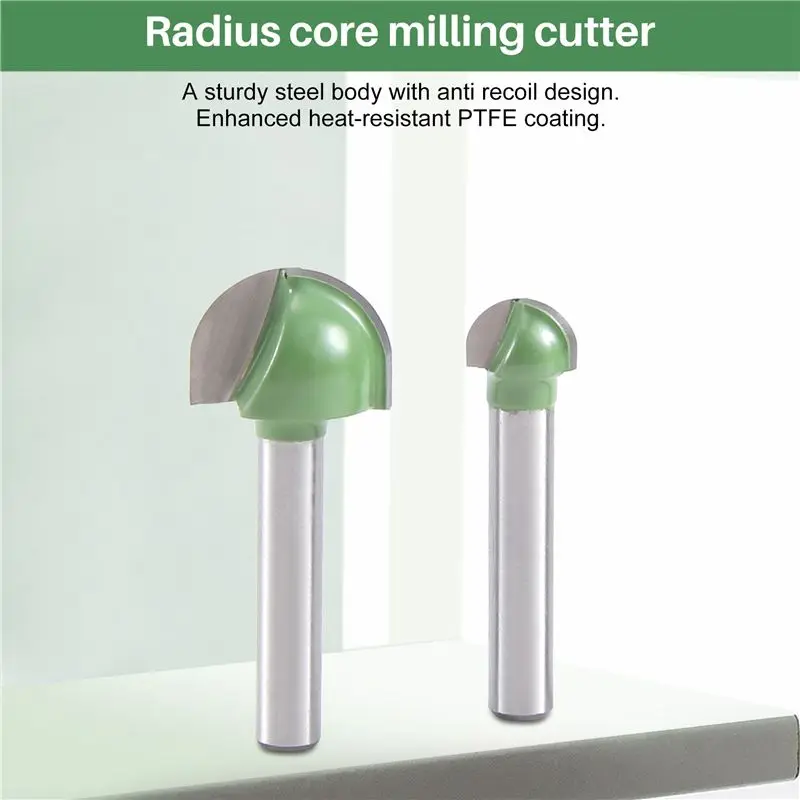 AF93-5Pcs 6Mm Shank Ball Nose Router Bits Set End Mill Round Cove Box Solid Carbide CNC Radius Core Milling Bit