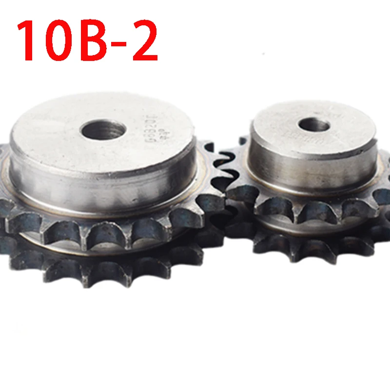 Precision Industrial A3 Steel Double Row Drive Sprocket Wheel Gear,10B-2 Chain Gear,10-20 Teeth, Pitch15.875mm, 1Pc