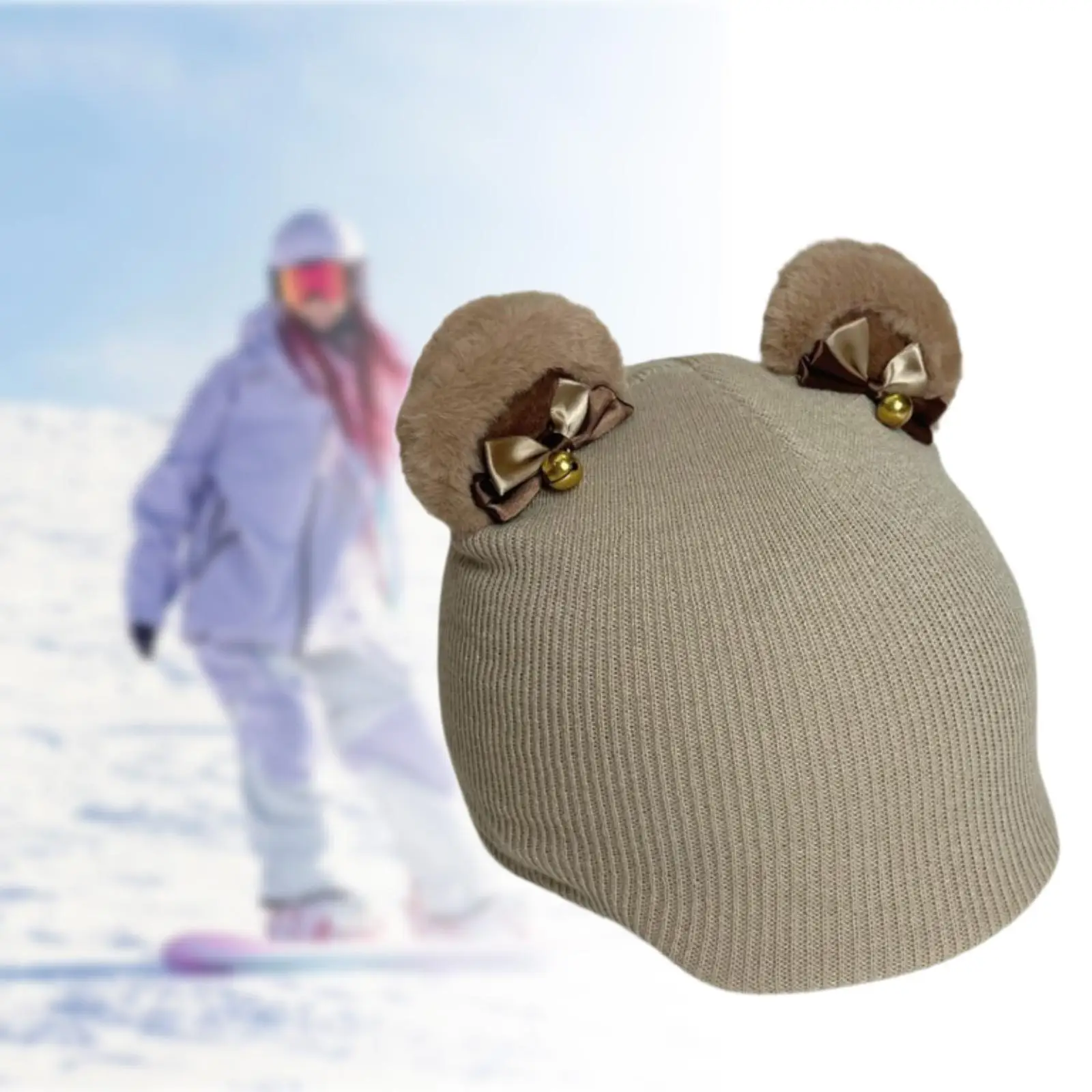 

Чехол для лыжного шлема с медвежьими ушками, надежное забавное удобное стильное украшение для шлема