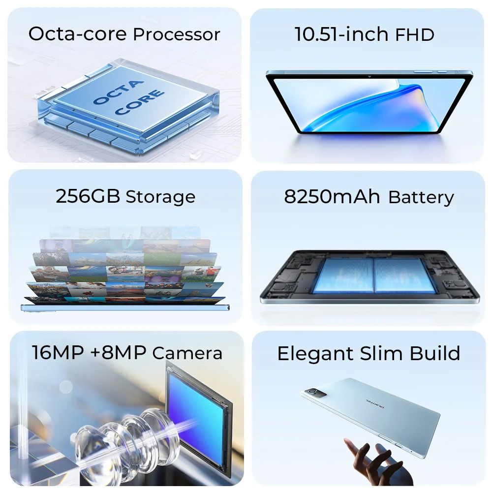 XDZ-OKT3 Pad 10.51" Screen 8+256GB 1200*1920 FHD 7000mAh battery Android 12 original tablet PC