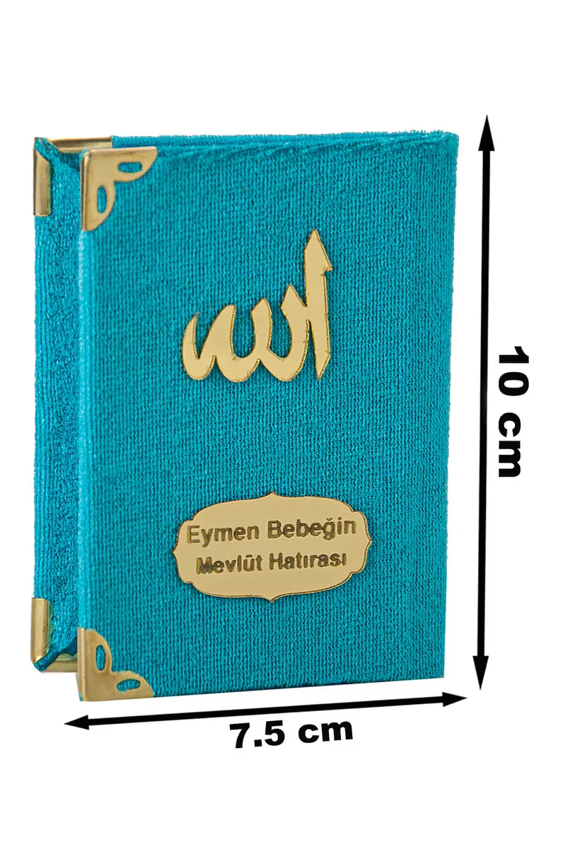 Economic Velvet Lined Yasin Book-Mini Size-Oil Color-Mawlid Hediyeliği