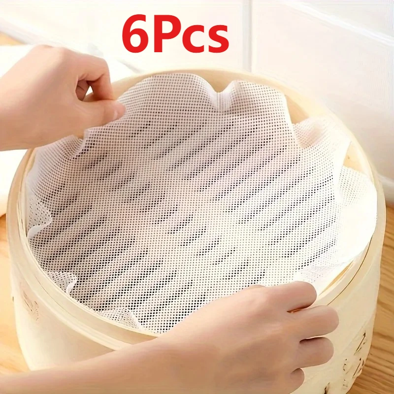 6pcs Silicone Steamer Liners - Non-Stick, Heat-Resistant & D