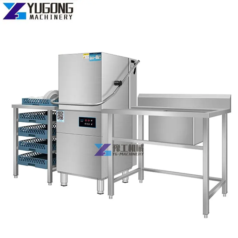 Full automatic restaurant hotel school hospital use freestanding industrial hood-type dishwashers machine