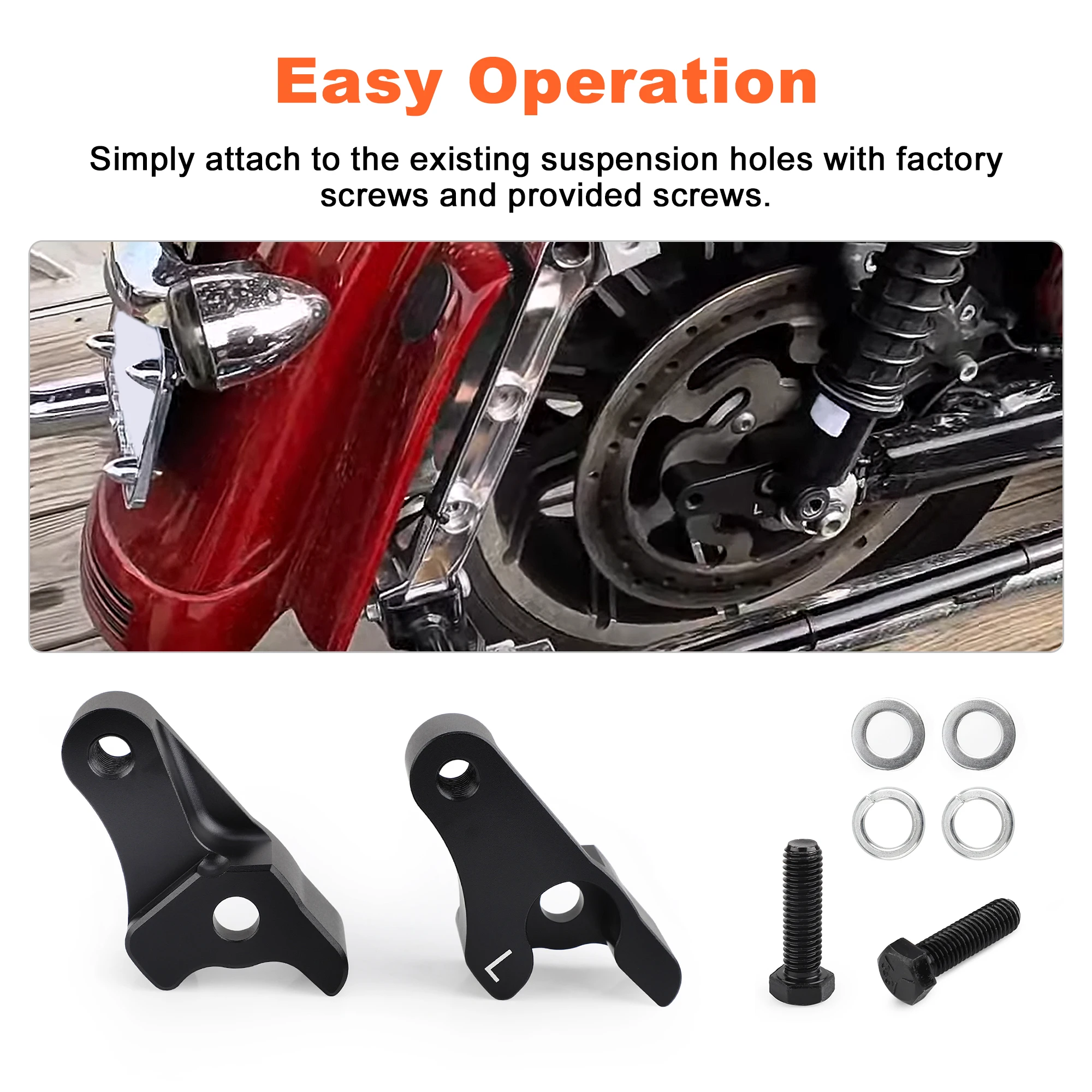 Lowering Blocks Kit 2 Inch Aluminum Alloy for Harley Davidson 2002-2023 Touring Street Glide Rear Slam Motorcycle Touring Model