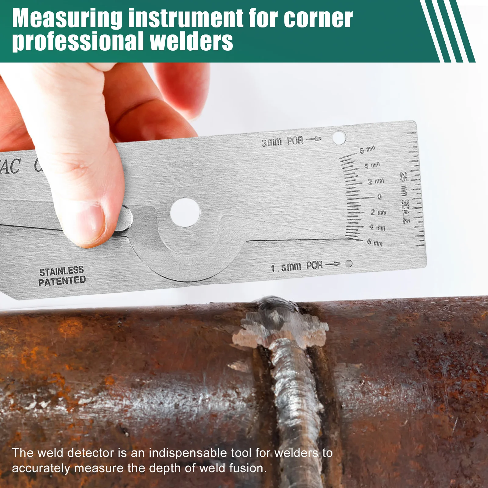Welding Inspection Gauge Stainless Steel Fillet Weld Testing Gauge Precise Checks Depth Weld Thickness Gauge Inspection Kit