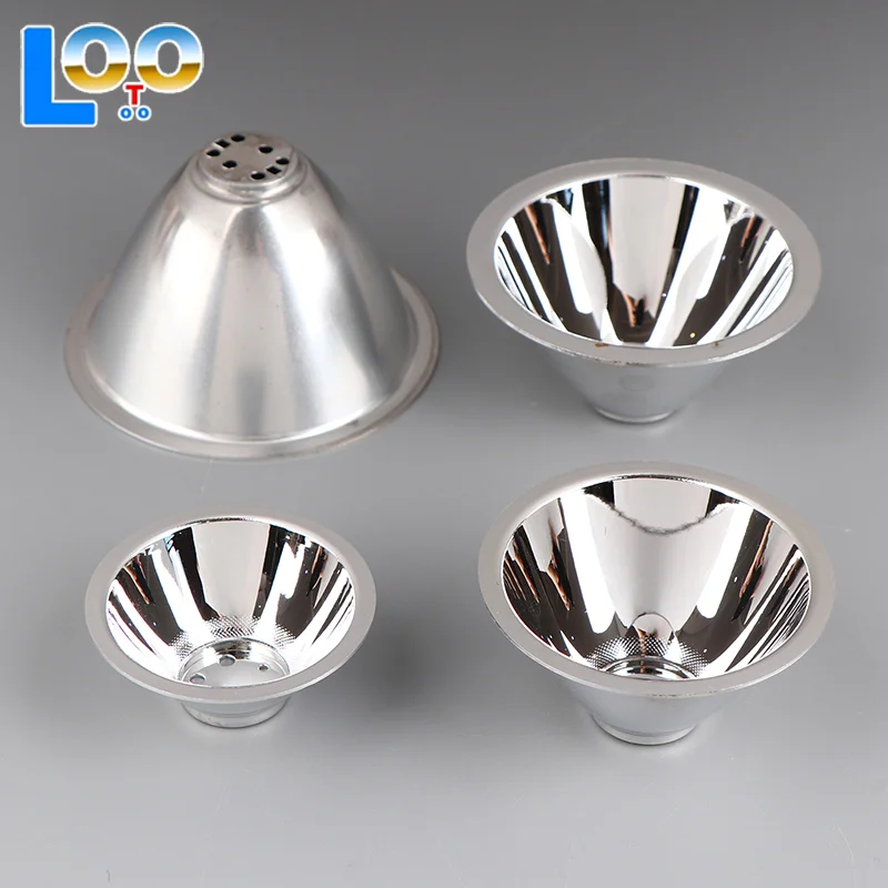 56 мм, 68 мм, 77 мм, 87 мм, светодиодная алюминиевая чашка отражателя без монтажной пластины, чашка отражающего концентрата для светодиодных шариков мощностью 1 Вт, 3 Вт