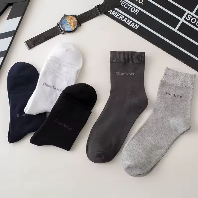 10Pairs Bamboo Fiber Socks Men Casual Business Anti-Bacterial Comfortable Breatheable High Quality Sock Male Plus Size EU38-46 - Image 2