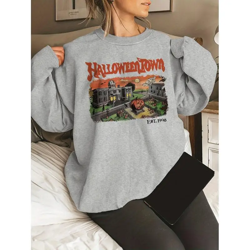 

Halloween Print Hoodie Women's Casual Sportswear Three-piece Set Winter Collection Fashionable Streetwear for Ladies