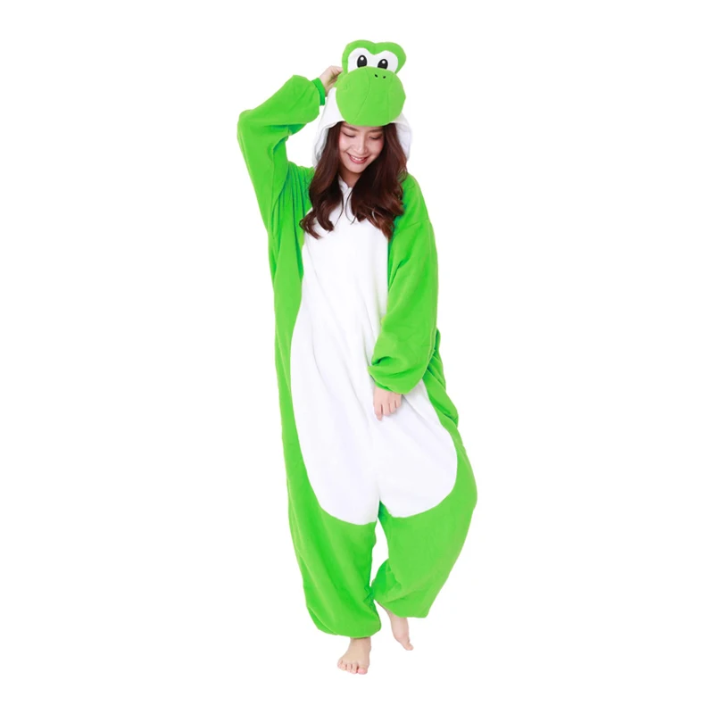 Yoshi Kigurumi Women onesies for Halloween Cosplay Costume Fleece Christmas Outfit Full Body Pijamas Sleepwear Cartoon Jumpsuit