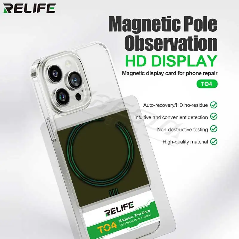 

RELIFE TO4 Magnetic Test Card for Mobile Phone Repair Non-Destructive Testing Unlimited Charging Area HD Dispaly Repair Tool