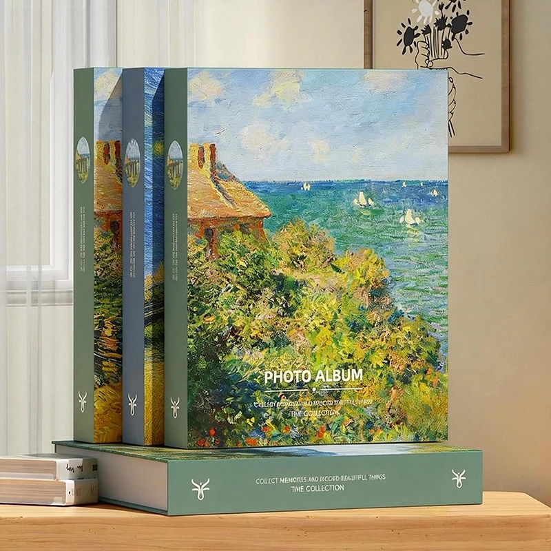 6-inch Photo Albums 200Pcs Large Capacity Foldout Family Photo Album Children Growth Album Plastic Sealed Photo Album
