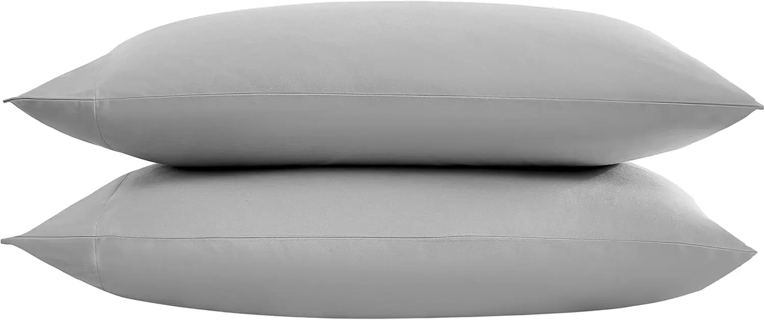 

Luxury Sateen Cotton Pillowcase Set, 800 Thread Count, Soft & Smooth Bedding (Steel Grey, Standard Size)