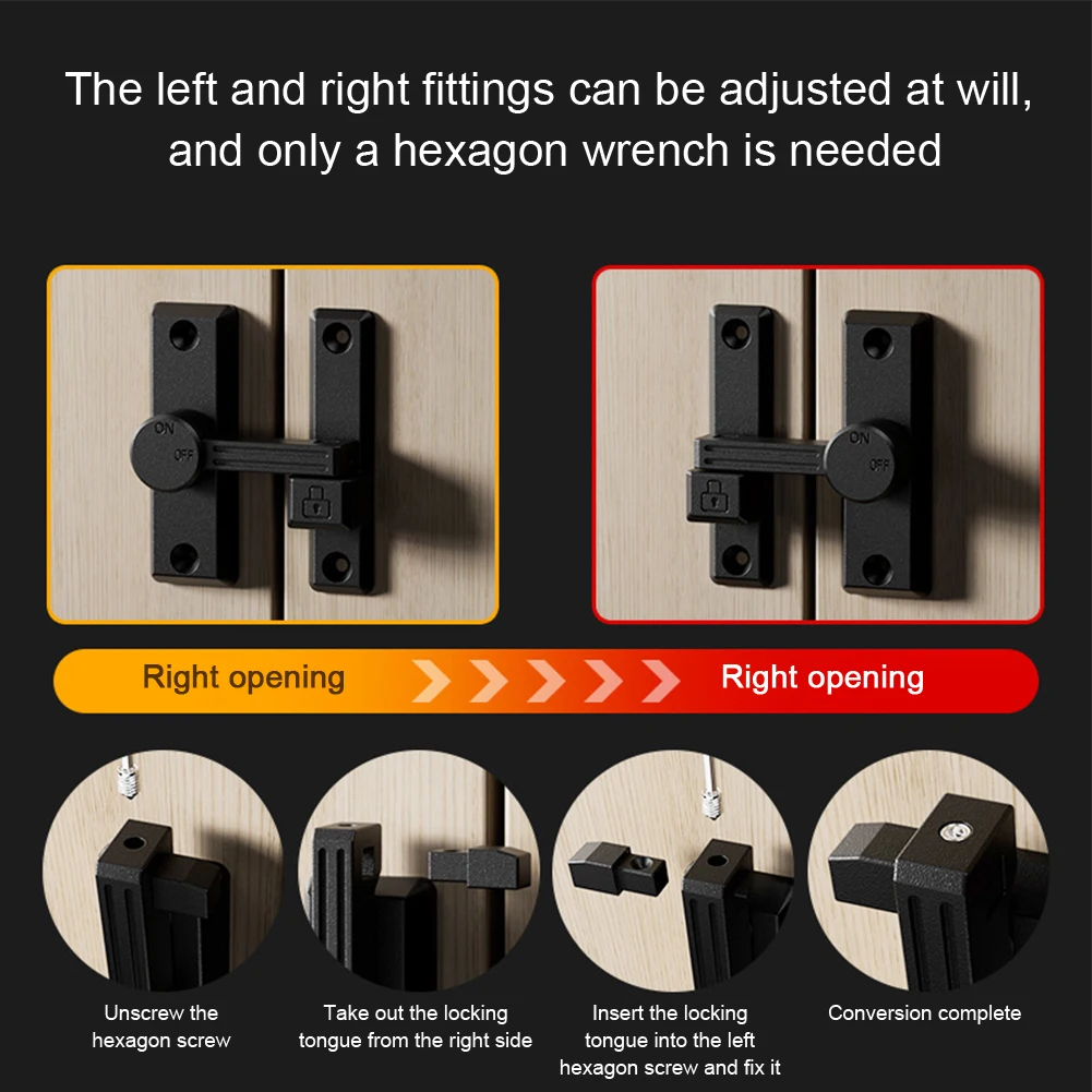 

Замок-защелка для раздвижных дверей и шкафов из цинкового сплава, без сверления, для надежной фиксации дверей комнат и раздвижных дверей