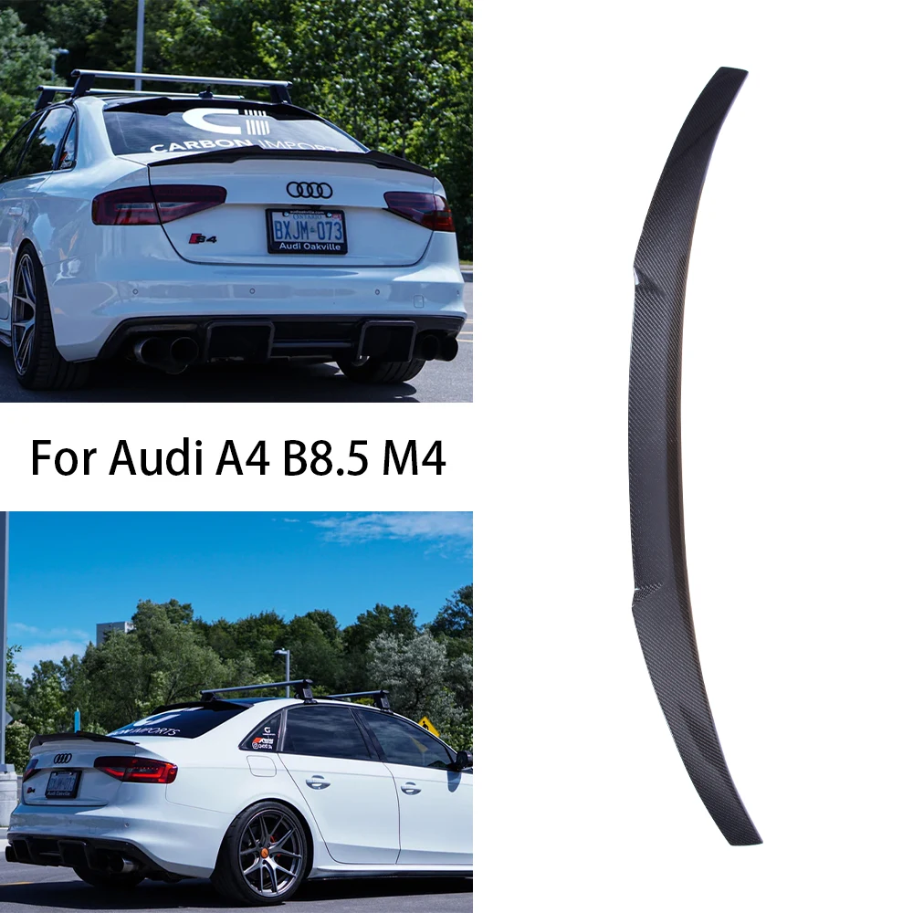 

For AUDI A4 B8.5 M4 Style Real Carbon Fiber Material Rear Spoiler Trunk Wing 2012-2015