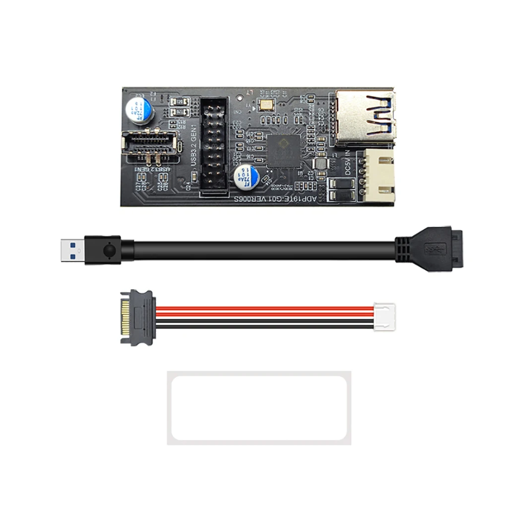 19pin to Type E + 19Pin Motherboard 1 to 2 Splitter USB 3.2 GEN 1 Hub Adapter Conector A-KEY 19Pin to Dual 19P Extension Card