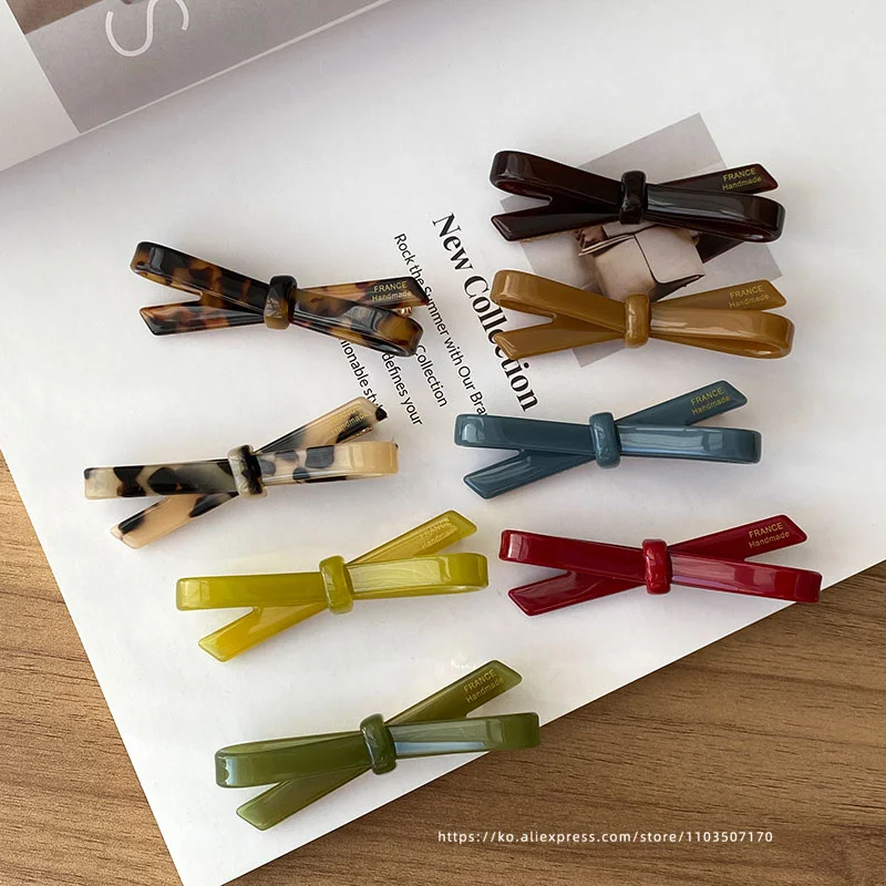 French Classic Bow~Korean France Jelly Color Bang Fragmented Hair Clip Top Clip Side Duck billed Clip