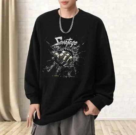 

Футболка мужская осенние трикотажные изделия Спортивные топы с длинными рукавами Футболка с рисунком Fist Splash Повседневная футболка с принтом на Хэллоуин Дышащая футболка большого размера