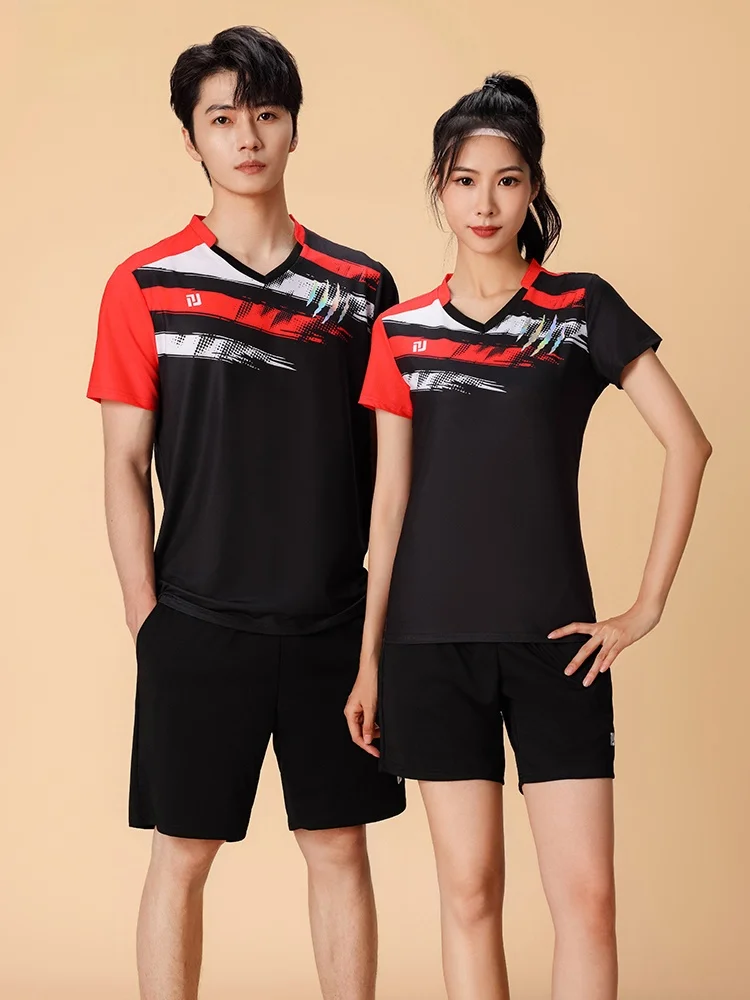 anyi-badminton-sportswear-short-sleeve-training-suit-men's-top-dry-quick-men's-badminton-uniform-fitness-fan-gear
