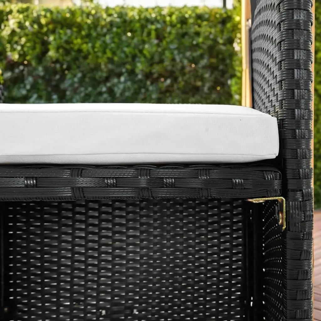 Set da pranzo da patio in polyrattan da 9 pezzi con cuscini - Mobili da esterno per giardino e balcone