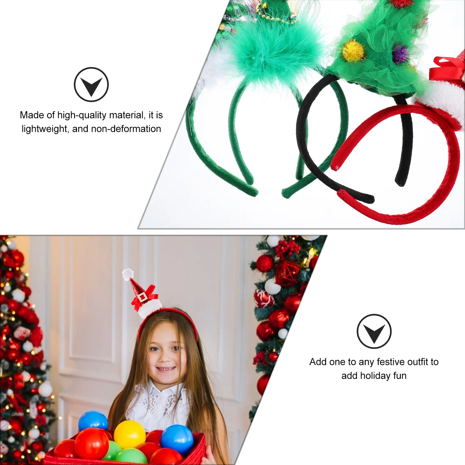 

4Pcs Christmas Tree Hair Band Party Favors Decorative Photo Props Festive Atmosphere Accessory Holiday Celebration