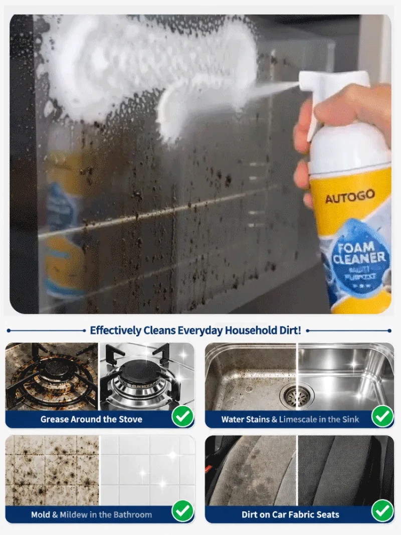 Multifunctional Foam Cleaner Kit Car Interior Deep Clean Stain Remover Leather Seat Refurbish Maintenance Daily Care Car Use