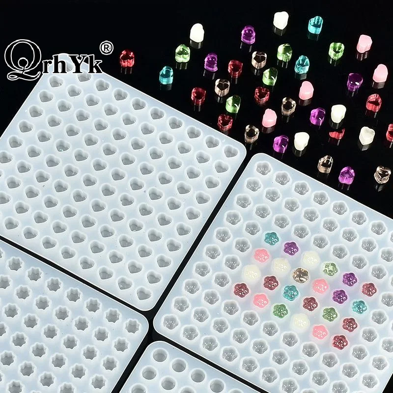 100-Cavity Mini Cat Paw Square Round Silicone Mold Wax Seal Stamp Scrapbooking Tools Earrings Pendant Jewelry Art Craft Mold