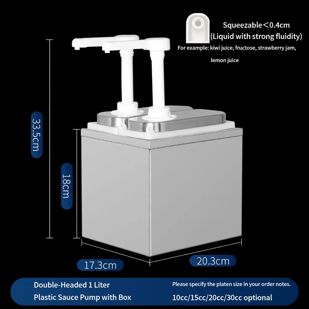 1L/2L Double Head Stainless Steel and PP Material Condiment Sauce Pump Dispenser Plastic Sauce Dispenser image 3