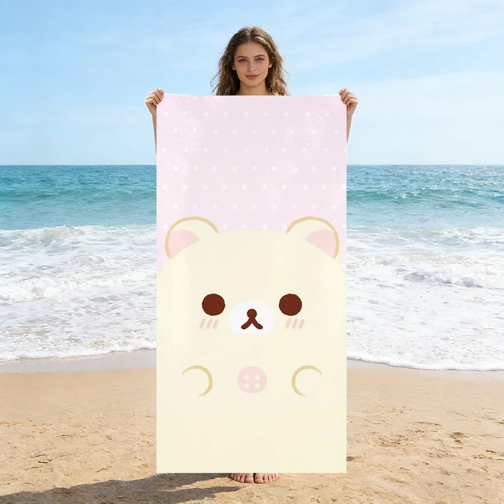 Towel Small Sport - Cartoon Funny Bear Beach Towel Small