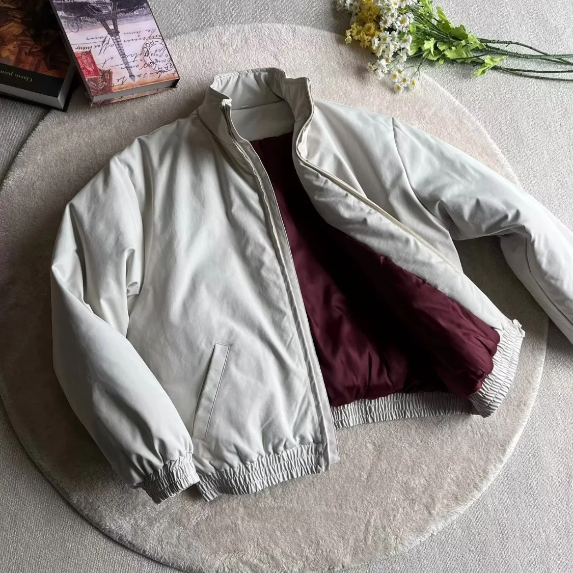 الخريف الشتاء حجم كبير الرجال القطن Jaet الوقوف طوق الطيار Sle سترة بيسبول عادية Thiened ألياف البوليستر سستة C...