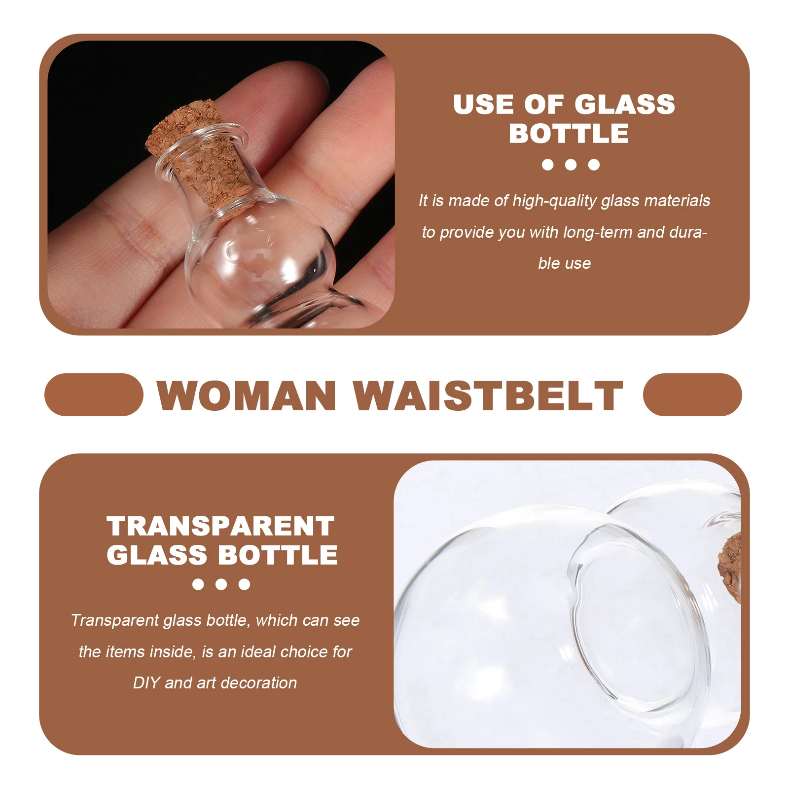 

3Pcs Clear Cork Glass Bottles Multi Purpose Wishing Bottle for DIY Decoration Craft Gift Home Living Room Bedroom Office Decor