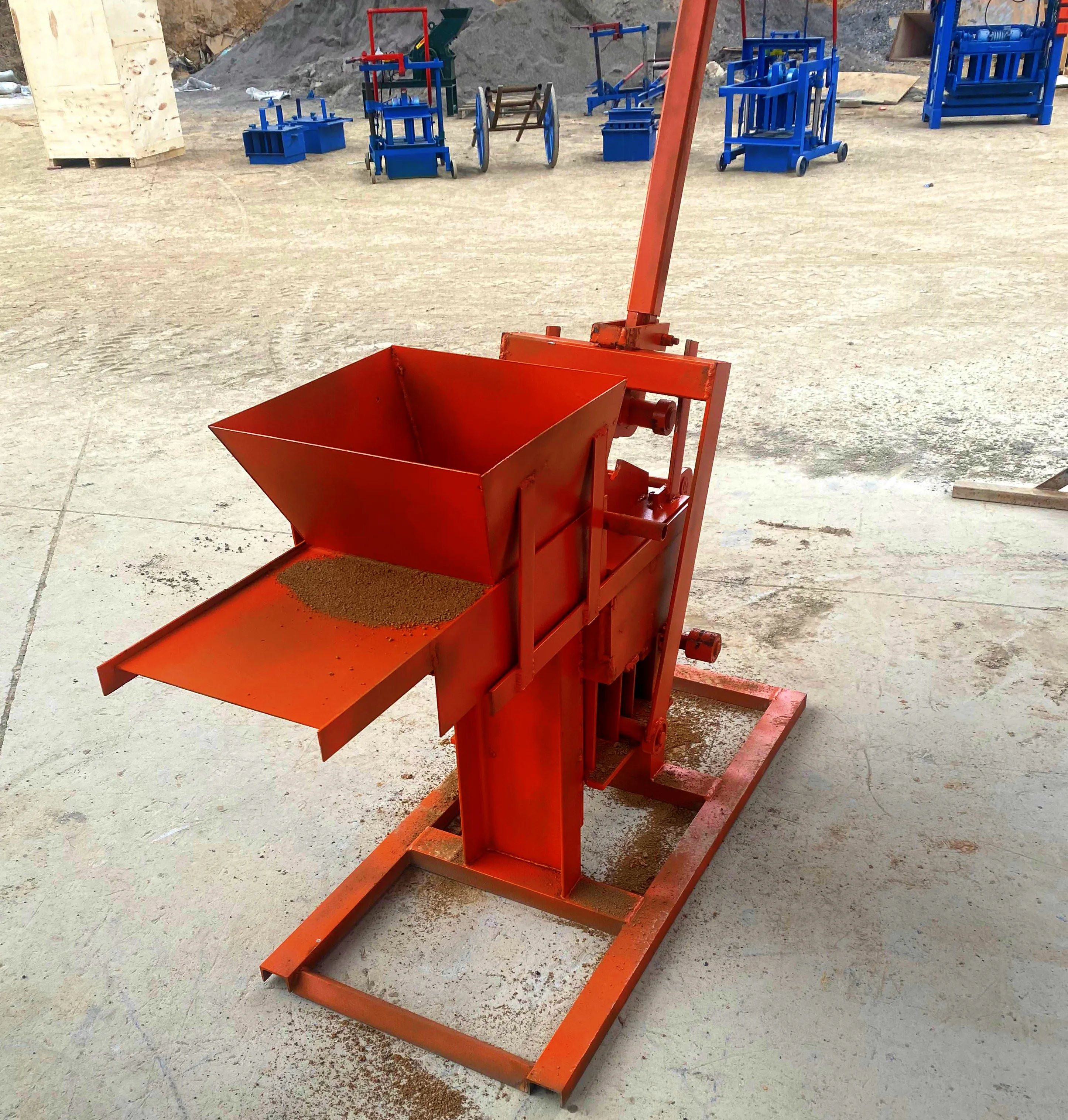 Manufacture Sale 2-40 Hand Press Manual Soil Cement Interlocking Brick Making Machine
