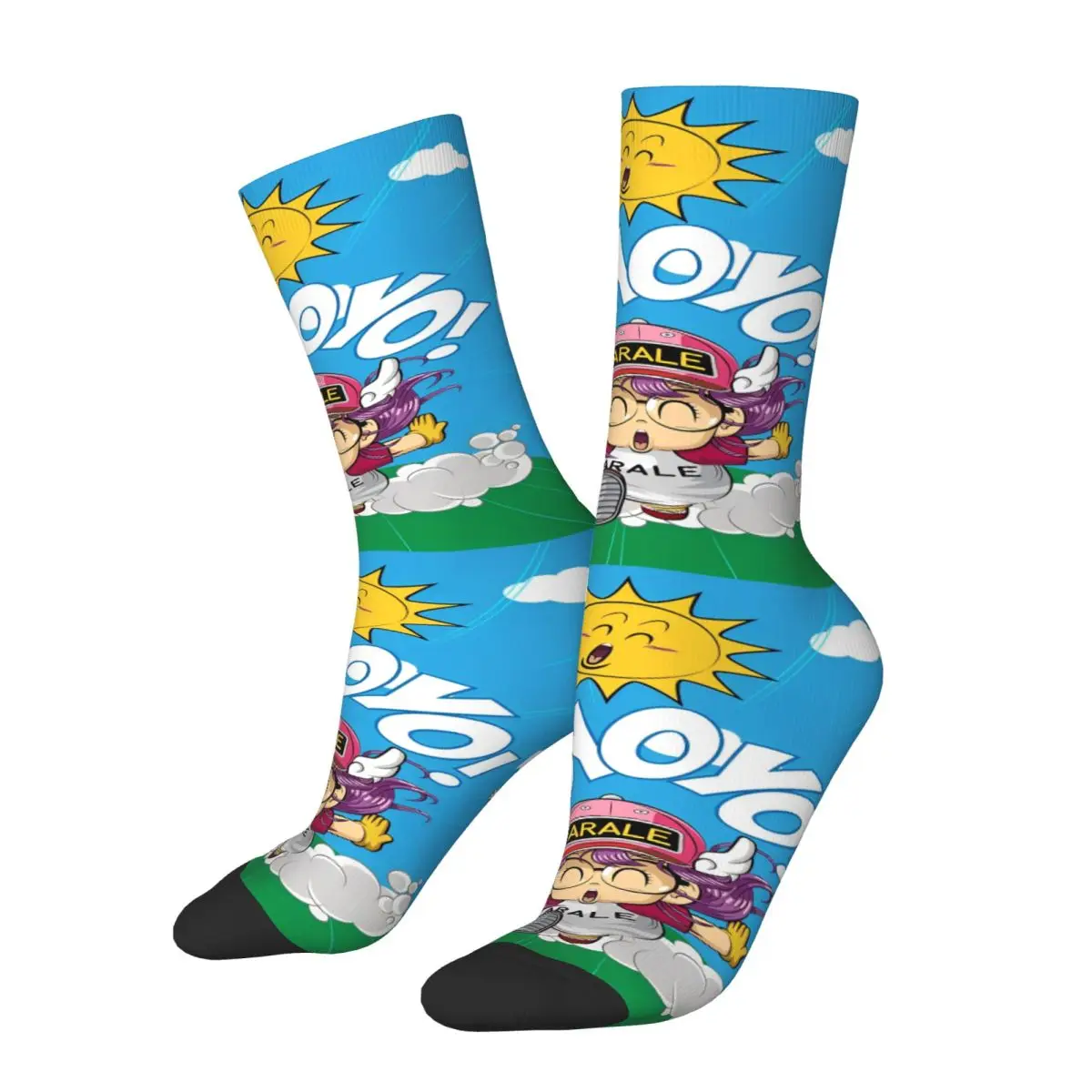 Colorful Hoyoyo Dr.Slump Basketball Socks Arale Norimaki Manga Polyester Long Socks for Unisex