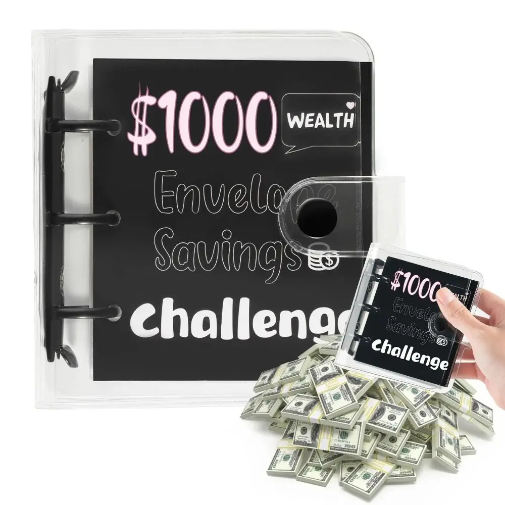

Mini Money Saving Binder $150/300/500/1000 PVC Mini Budget Binder Waterproof Durable Savings Challenges Book Save Money